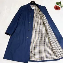 ほぼ未使用✨　アクアスキュータム　ステンカラーコート　ロング　ネイビー　メンズ