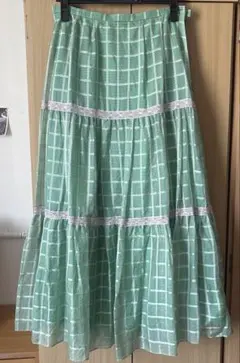 leur logette 緑 チェック柄 ロングスカートのサムネイル