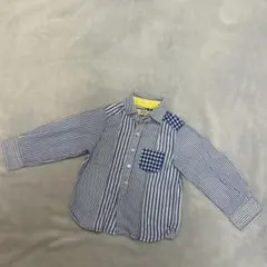 e.a.b. 青と白のストライプ　長袖シャツ 100cm