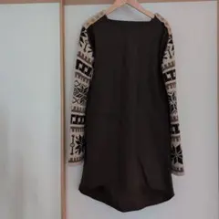 sacai　サカイ　ノルディック柄ニット　チュニック　ブラウン