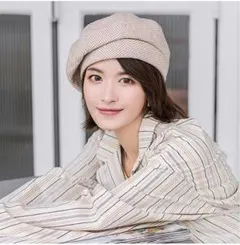 ベレー帽 帽子 レディース オシャレ かわいい 春 秋 冬 ベージュ チェック柄