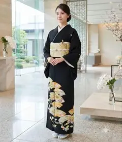 黒留袖 フルセット 扇面 吉祥柄 豪華 高級 結婚式 披露宴のサムネイル
