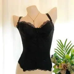 UP@46 ダイアナ　高級補正下着　綺麗な花柄レ―ス 　F75 スリ―インワン黒