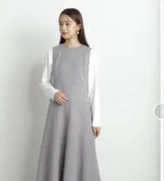 エヌナチュラルビューティーベーシック* セミフレアツイードジャンパースカート