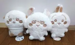 【ちいかわ】ぬいぱれっと ぬいぐるみ3体　モモンガ・ラッコ・うさぎ　ミルク色