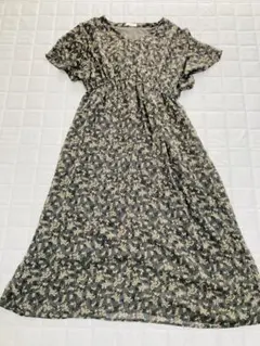 earth music&ecology フラワープリント 半袖ロングワンピース