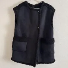 リバーシブルボア×エコスウェードベス　カスタネ