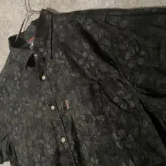 新品未 Karaku カラク アロハシャツ 猫 アンスリウム 蝶