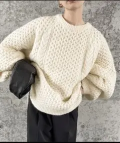 SELECT MOCA アイボリーオーバーサイズハニカムニット　FREE