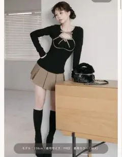 darich ダーリッチ ポイントチェックニットミニワンピース Free