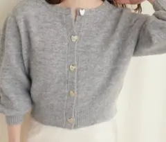 natural couture ハート型クルーネックカーディガン