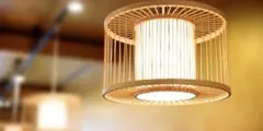 木製 和モダン ペンダントライト 格子照明 竹風 旅館風【ケーブル:55cm 