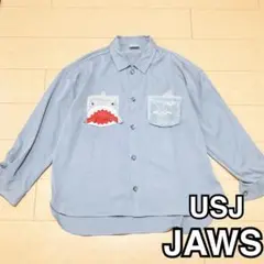 ユニバ ジョーズ シャツ ポケットJAWS Lユニセックス 刺繍