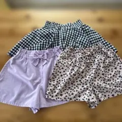 ショートパンツ 女の子 3点セット130