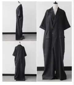 ダブルブレスト黒パンツ　オールインワン