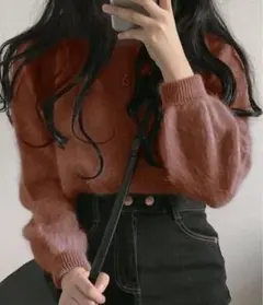 シャギークルーネックプルオーバー