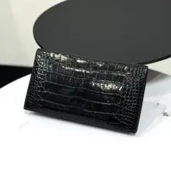 【希少/未使用級】エルメス オオサカ アリゲーター グラファイト 折り財布MC2 希少/未使用級】エルメス オオサカ アリゲーター グラファイト 折り