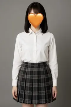 チェック柄プリーツスカート Ｌ