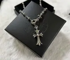 クロスネックレス シルバー925刻印　フレアチェーン 十字架 ストリート 重厚感
