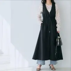 coca パリフワVネックジッパージャンバースカート