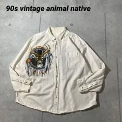 90s vintage animal native アニマル　ネイティブ　XXL