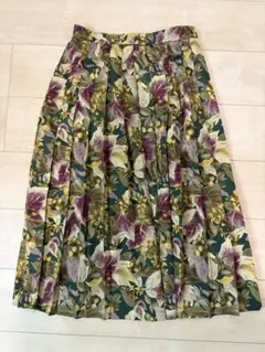 古着 花柄 プリーツスカート レディース