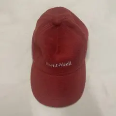 montbell フリースキャップ 赤　耳当て付き