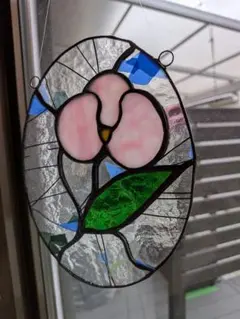 花のデザイン ステンドグラス サンキャッチャー