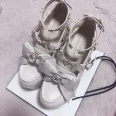 LIZLISリズリサ ハートビジュープラットフォームローファー ピンク 地雷