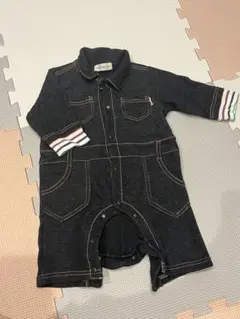 ベビー ロンパース デニム風 カバーオール 長袖 おしゃれ 男の子 70