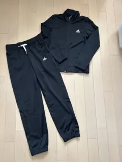 adidas ブラック ジャージ 上下セット　140