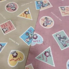 LUCIANラガディアン＆アンディ 切手柄　カントリー　カットクロス2枚セット