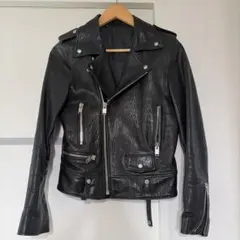 レディース 本革 ライダースジャケット ブラック Mのサムネイル
