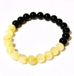 ルチルブレスレット ルチル×オニキス パワーストーン金黒 ルチルクォーツ ヒカル