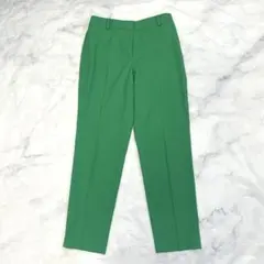 プラステ リネン混 スティックパンツ スラックス リネン混 グリーン Mサイズ