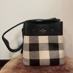 ケイトスペードニューヨーク レザー バッグ 2way チェック柄