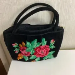 FEILER フェイラー ハンドバッグ 花柄 ブラック