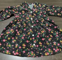 花柄 コーデュロイ ワンピース 80cm