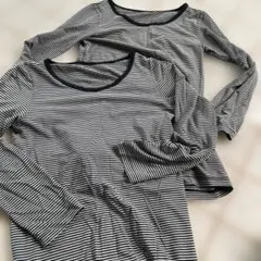 HEATTECH ストライプ 長袖 アンダーシャツ 140 2枚セット