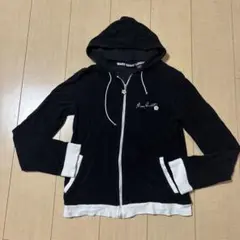 美品 MARY QUANT ブラック 長袖 フード パーカー M 黒 マリクワ