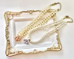 パール ネックレス 薔薇 ローズ チョーカー