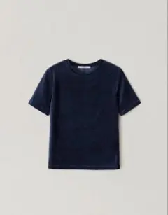 【OHOTORO】ベロアTシャツ ネイビーのサムネイル