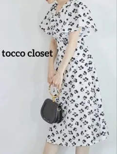 tocco closet チェリー柄　ワンピース 半袖　トッコクローゼットのサムネイル