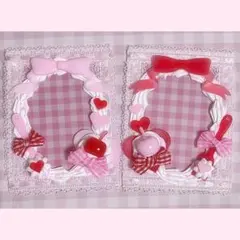 «訳あり» トレカケース ホイップデコ ペア ピンクと赤のさくらんぼ