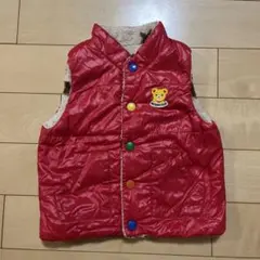 お値下げ‼️ミキハウス赤いベビーベスト クマの刺繍付き90