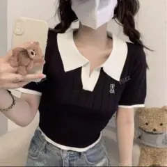 SHEIN ♡ 半袖　トップス　ポロニットのサムネイル