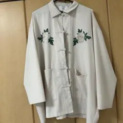 jouetie チャイナシャツ アイボリー M 刺繍　長袖　カンフー