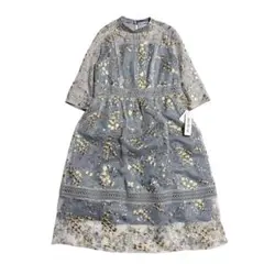 最終　新品タグ✨フラワー刺繍 レースワンピース オケージョンドレス 大きい 3L