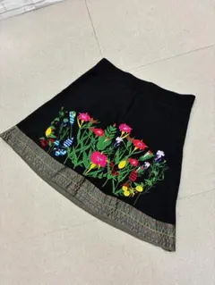 （L03373）デシグアル　Desigual　花柄　フラワー　刺繍　スカート　Lのサムネイル