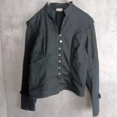 【オットー】黒のジャケット　デザインミリタリージャケット　LL　着丈51